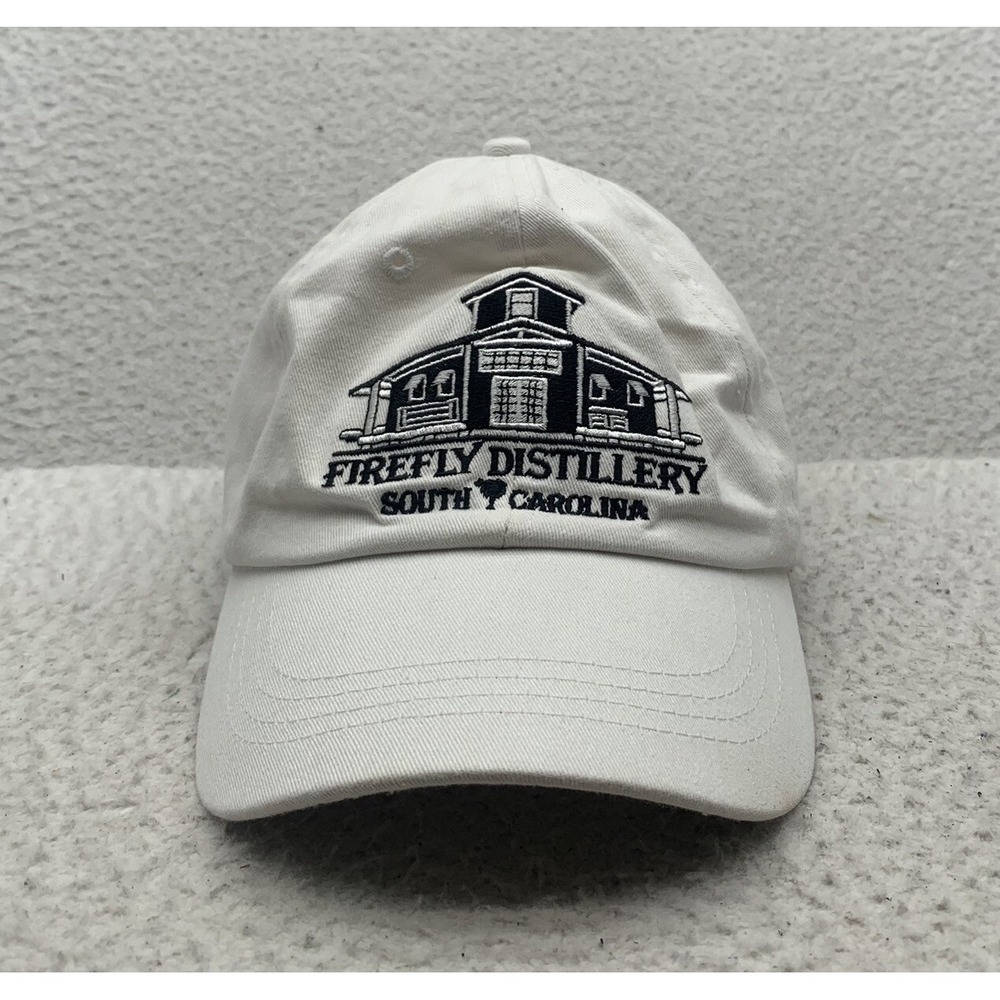 Firefly Distillery Baseball Hat Mens Hook Loop White‎ Charleston Sweet Tea Vodka
